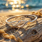Silver Twisted Wave Filigree Bangle Bracelet