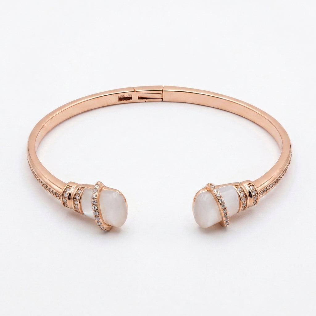 Rose Gold Moonstone Cuff Bracelet