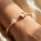 Rose Gold Moonstone Cuff Bracelet