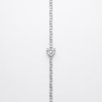 Silver Tennis Heart Solitaire Bracelet