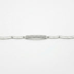 Silver Greek Key Pave Bar Link Bracelet