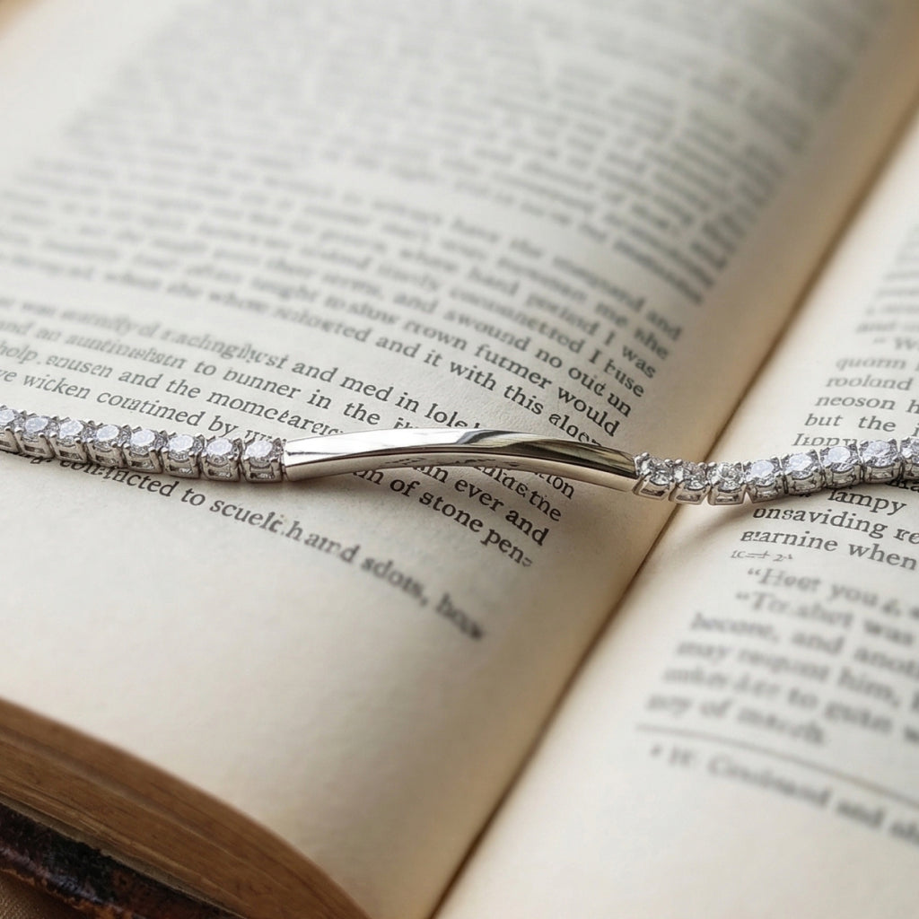 Silver Tennis Bar ID Bracelet