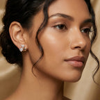 Three Heart Clover Stud Earrings