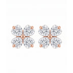 Four Heart Stone Clover Stud Earrings