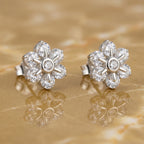 Six Stone Petal Flower Studs