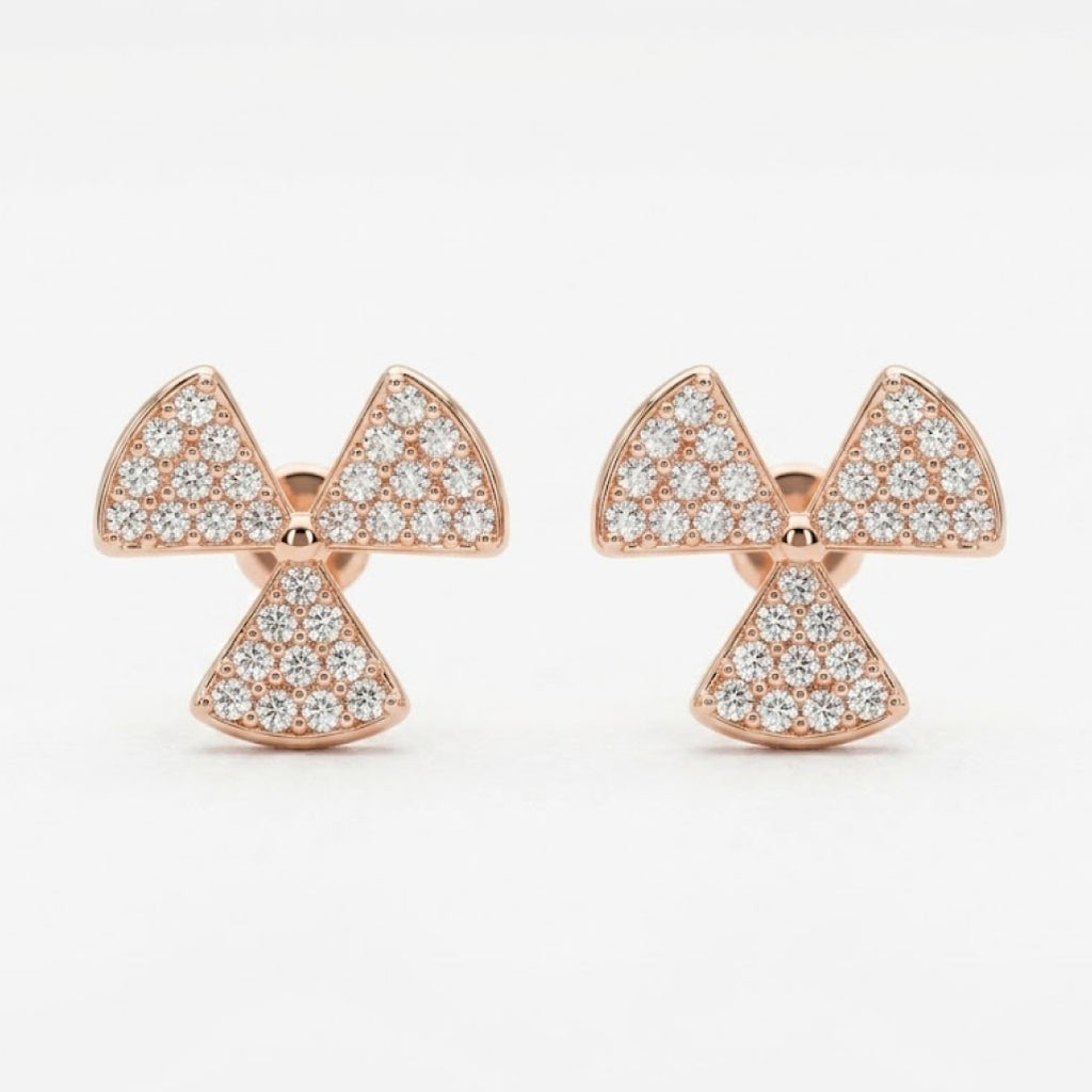 Three Triangle Blade Stone Studs