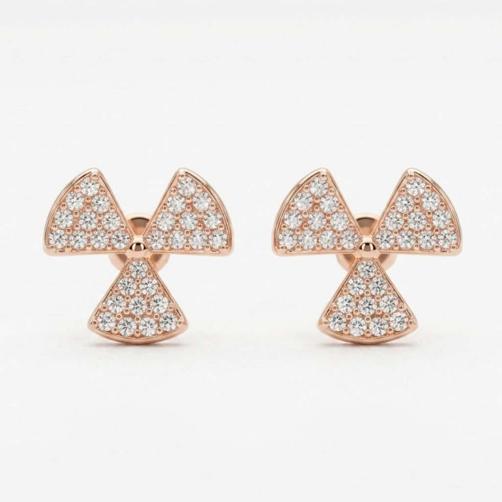 Three Triangle Blade Stone Studs