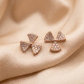 Three Triangle Blade Stone Studs