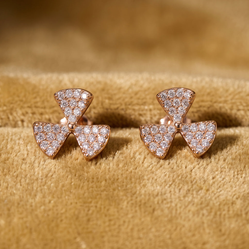 Three Triangle Blade Stone Studs