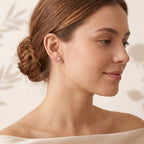 Stone Tulip Leaf Stud Earrings