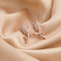Stone Tulip Leaf Stud Earrings