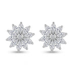 Stone Petal Sunflower Stud Earrings