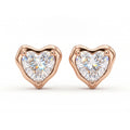 Heart Stone Gold Frame Stud Earrings