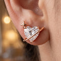 Heart Stone X-Cross Star Stud Earrings