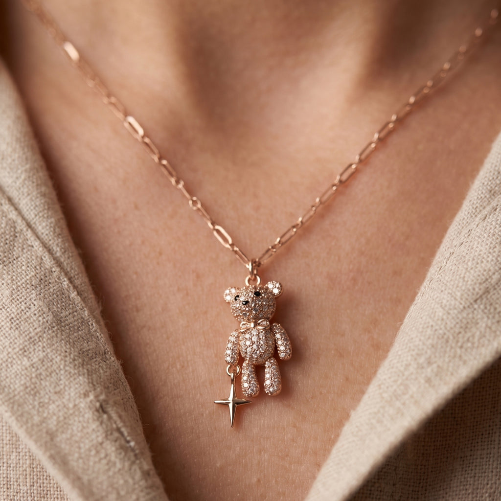 Stone Teddy Necklace