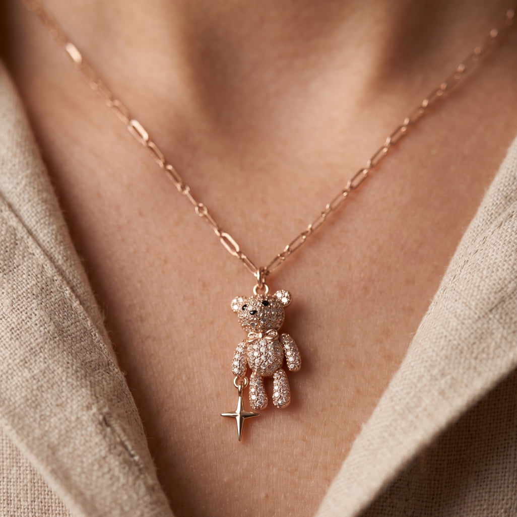 Stone Teddy Necklace