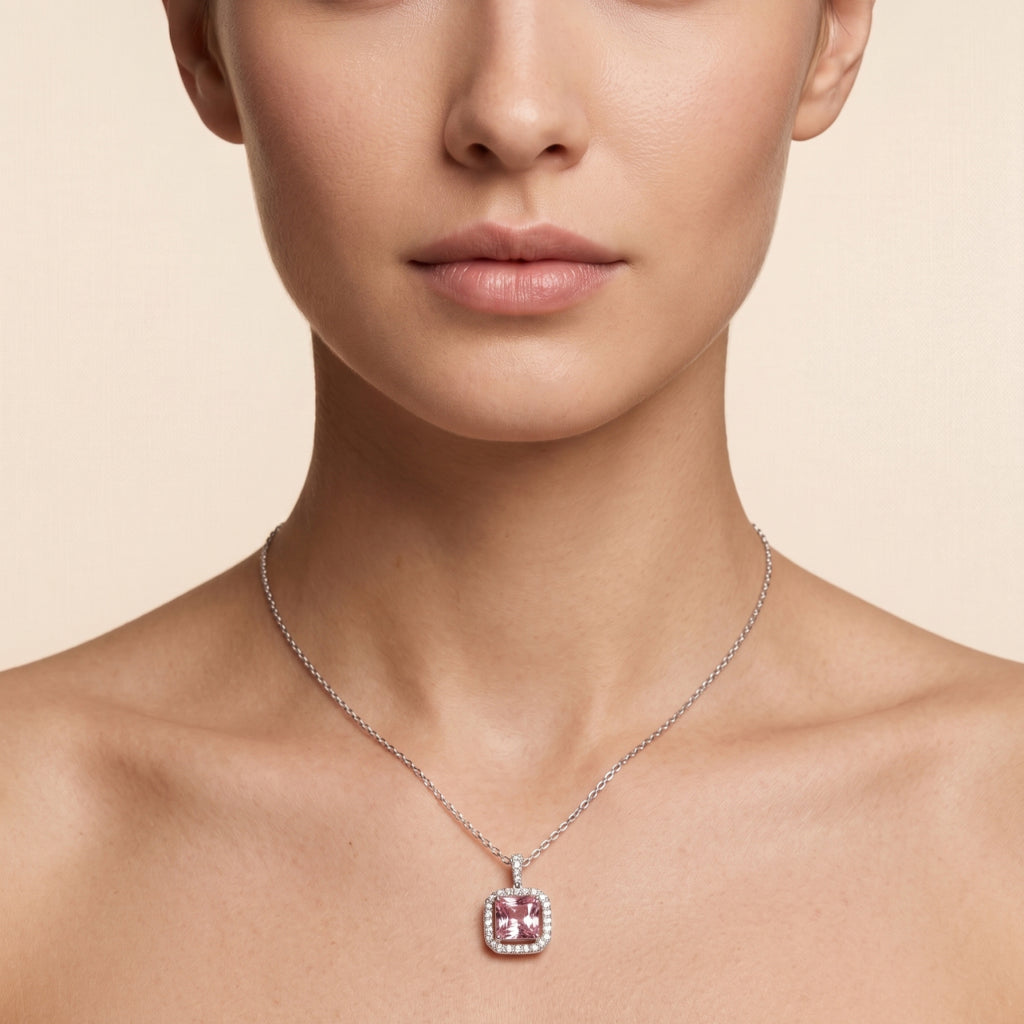 Blush Cushion Necklace