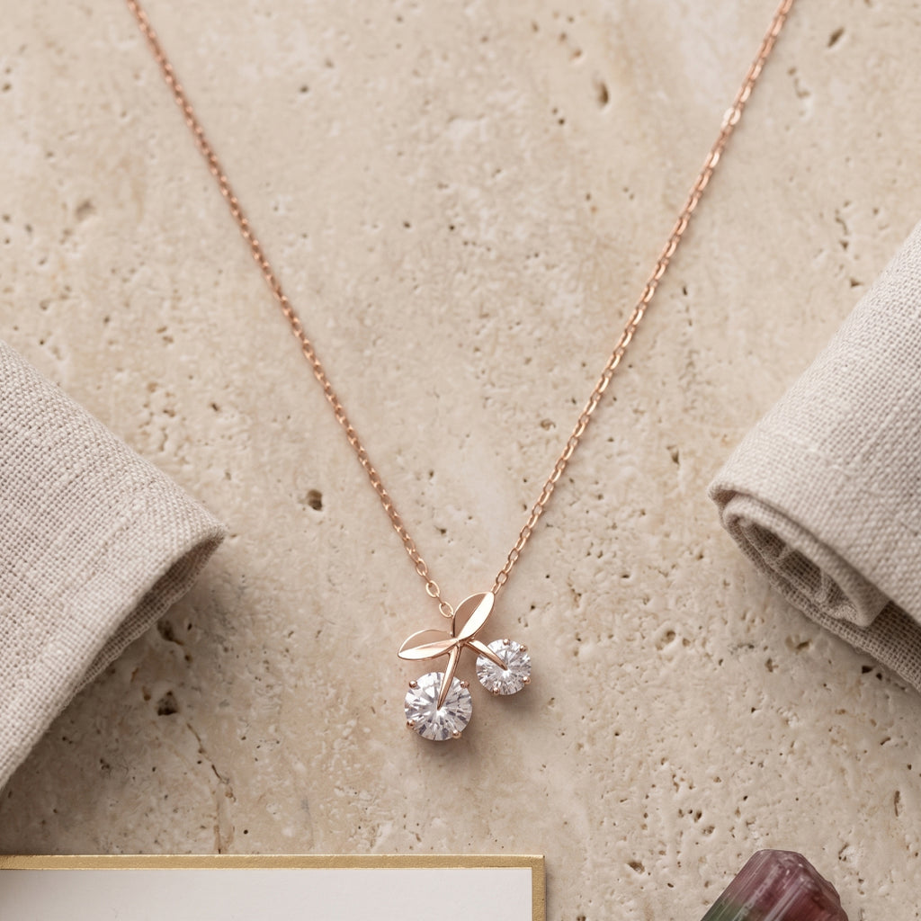 Gold Cherry Necklace