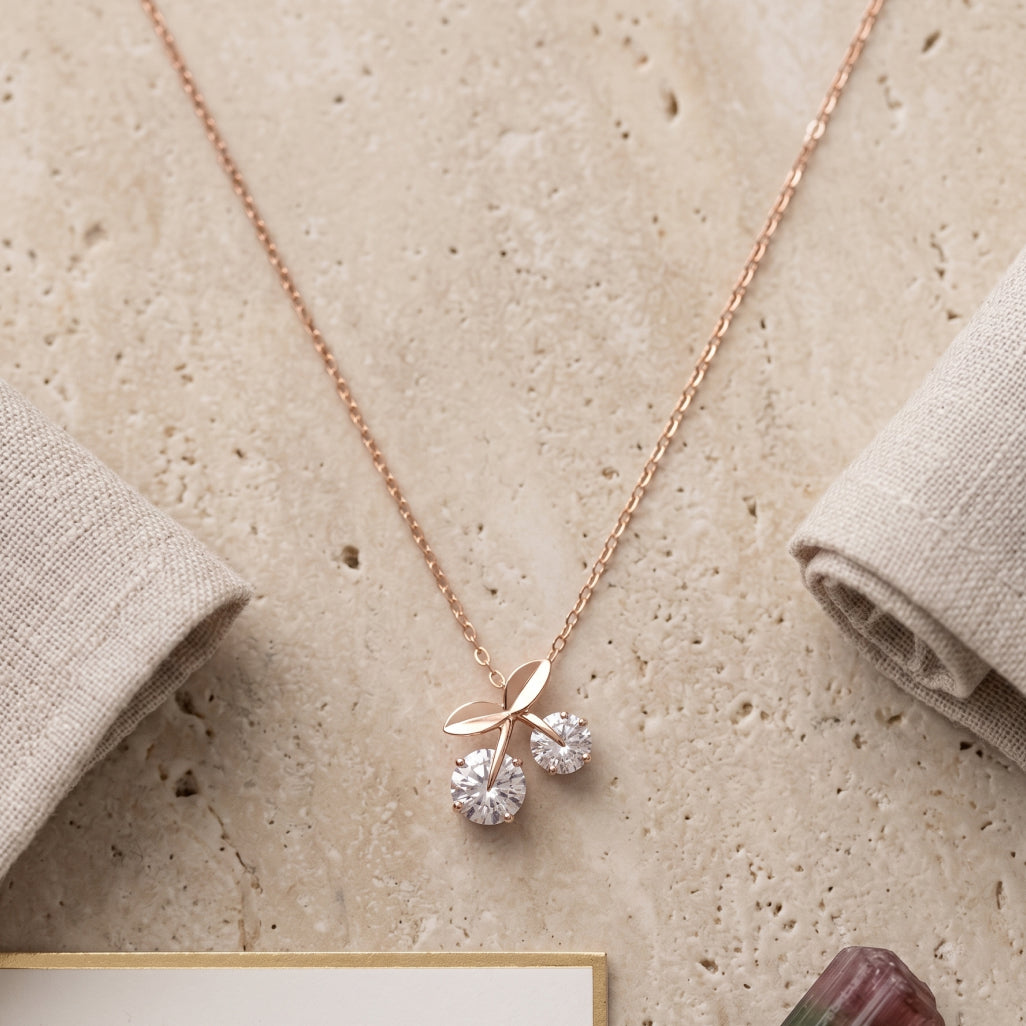 Gold Cherry Necklace