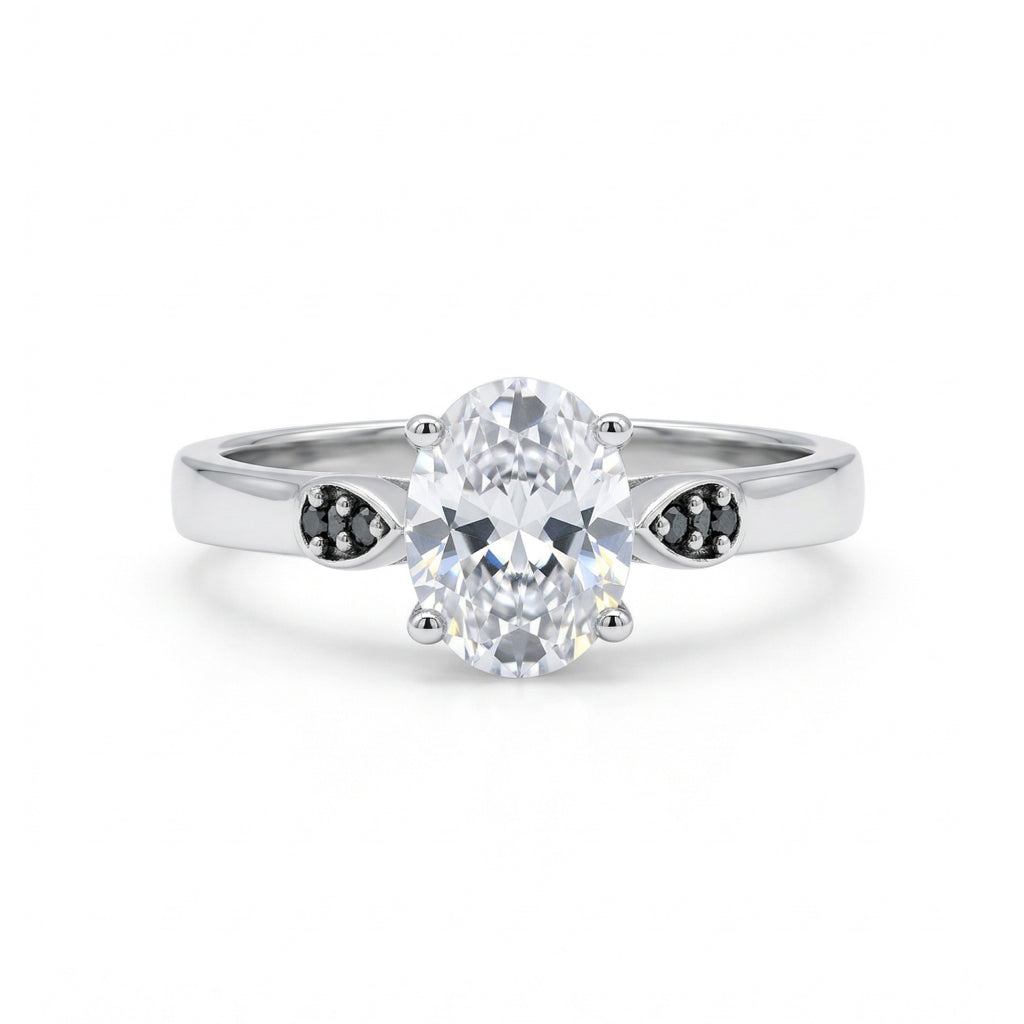Dark Side Solitaire â€“ 925 Silver Ring