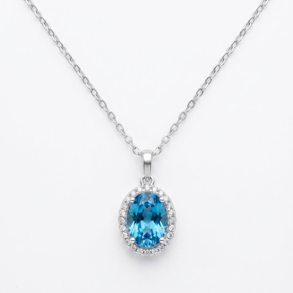 Blue Oval Necklace