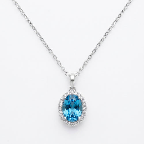 Blue Oval Necklace