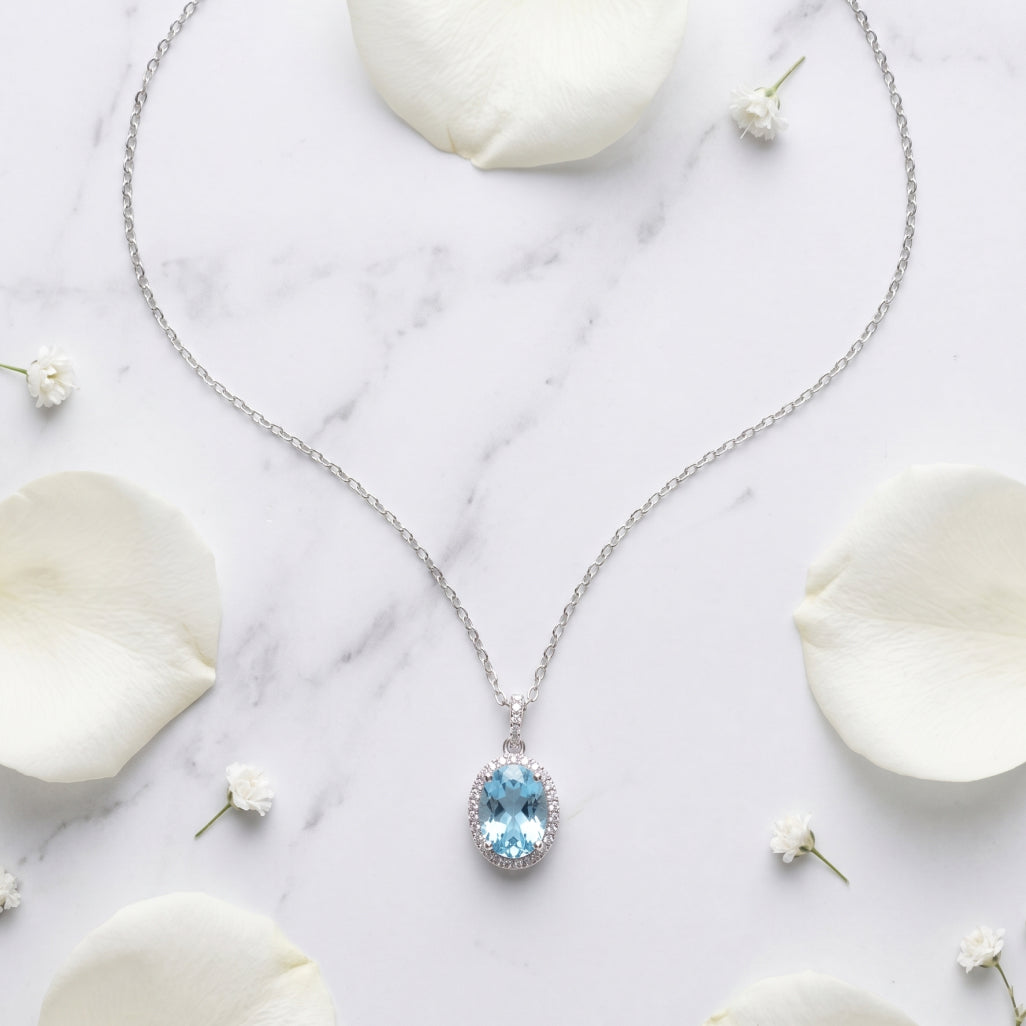 Blue Oval Necklace