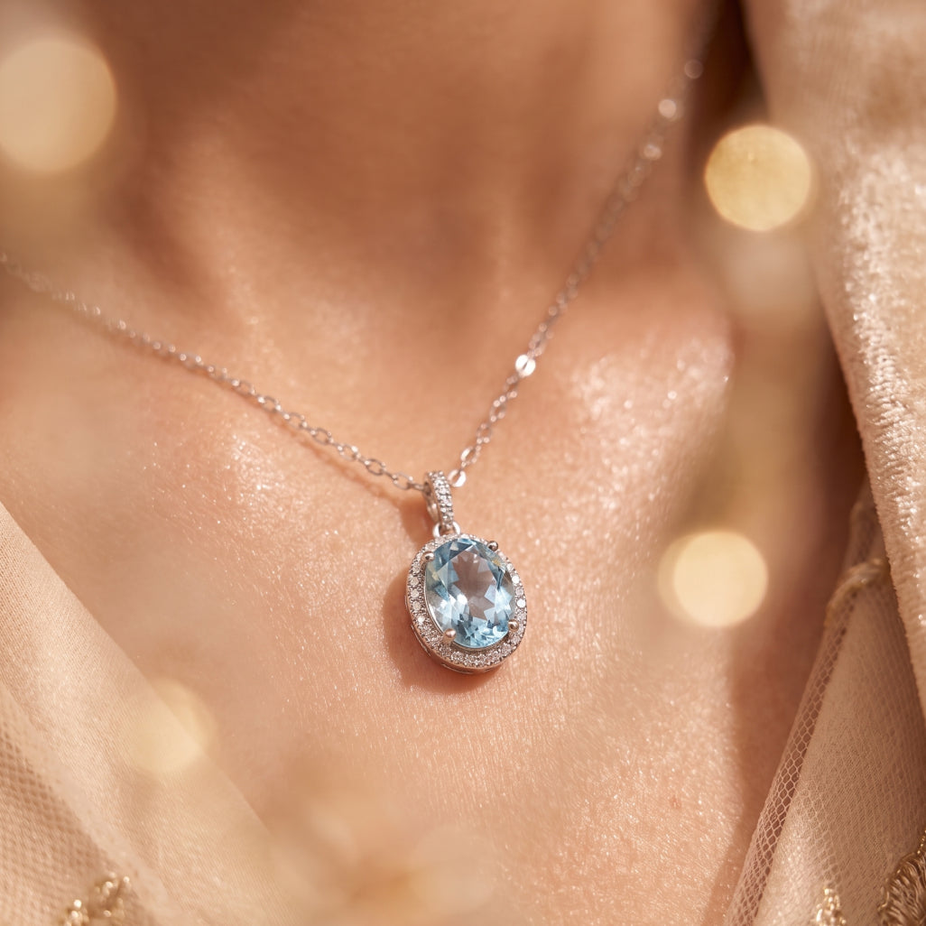 Blue Oval Necklace