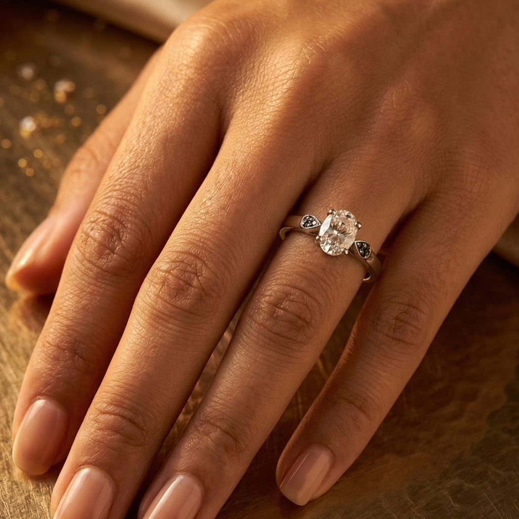 Dark Side Solitaire â€“ 925 Silver Ring