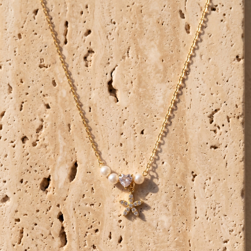 Heart & Pearl Necklace