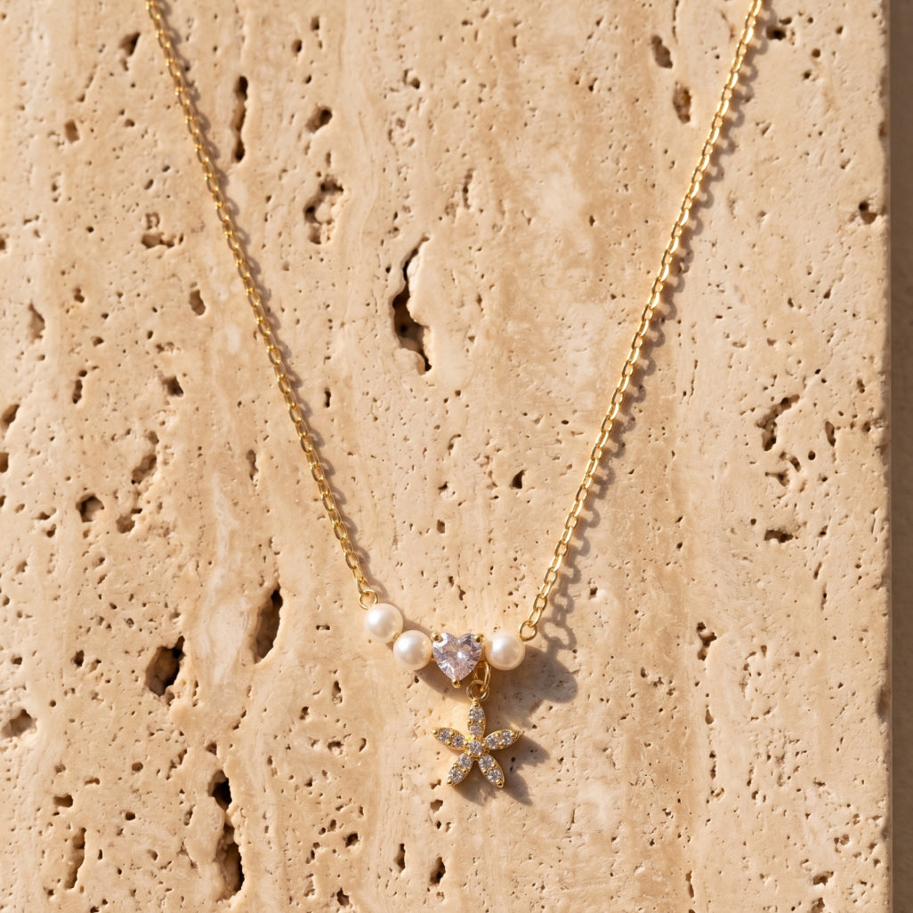 Heart & Pearl Necklace