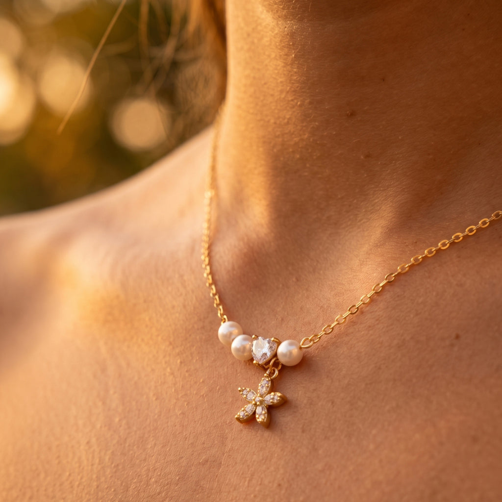 Heart & Pearl Necklace