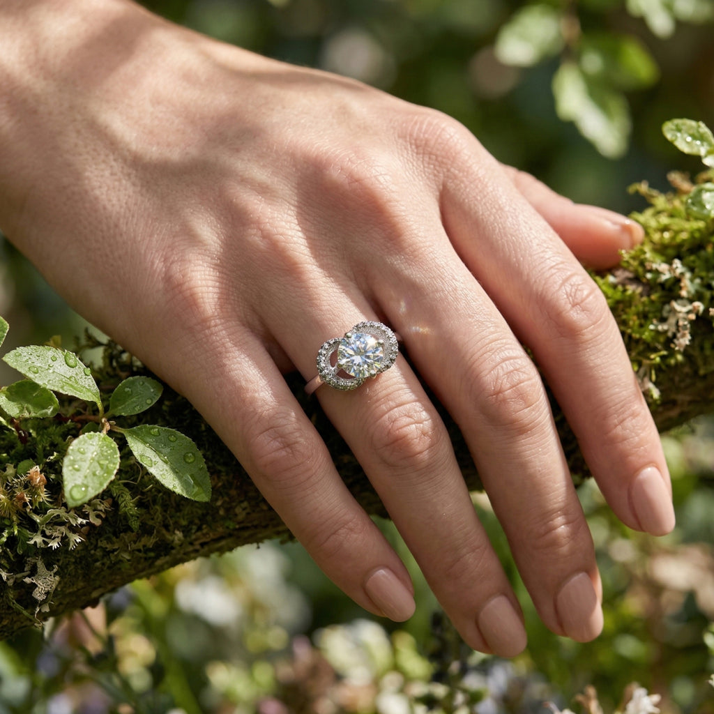 Old Money Ring â€“ 925 Oxidised Silver Halo