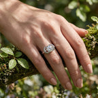 Old Money Ring â€“ 925 Oxidised Silver Halo