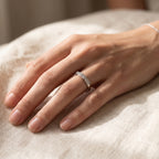 Five Square Stone Band Ring 925 Silver
