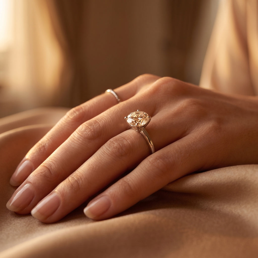 Classic Round Solitaire Ring 925 Silver