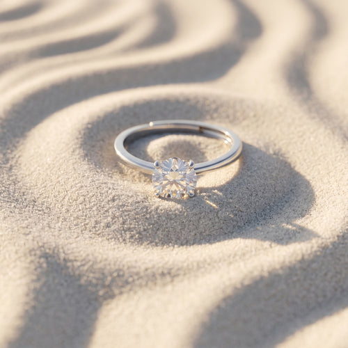Classic Round Solitaire Ring 925 Silver