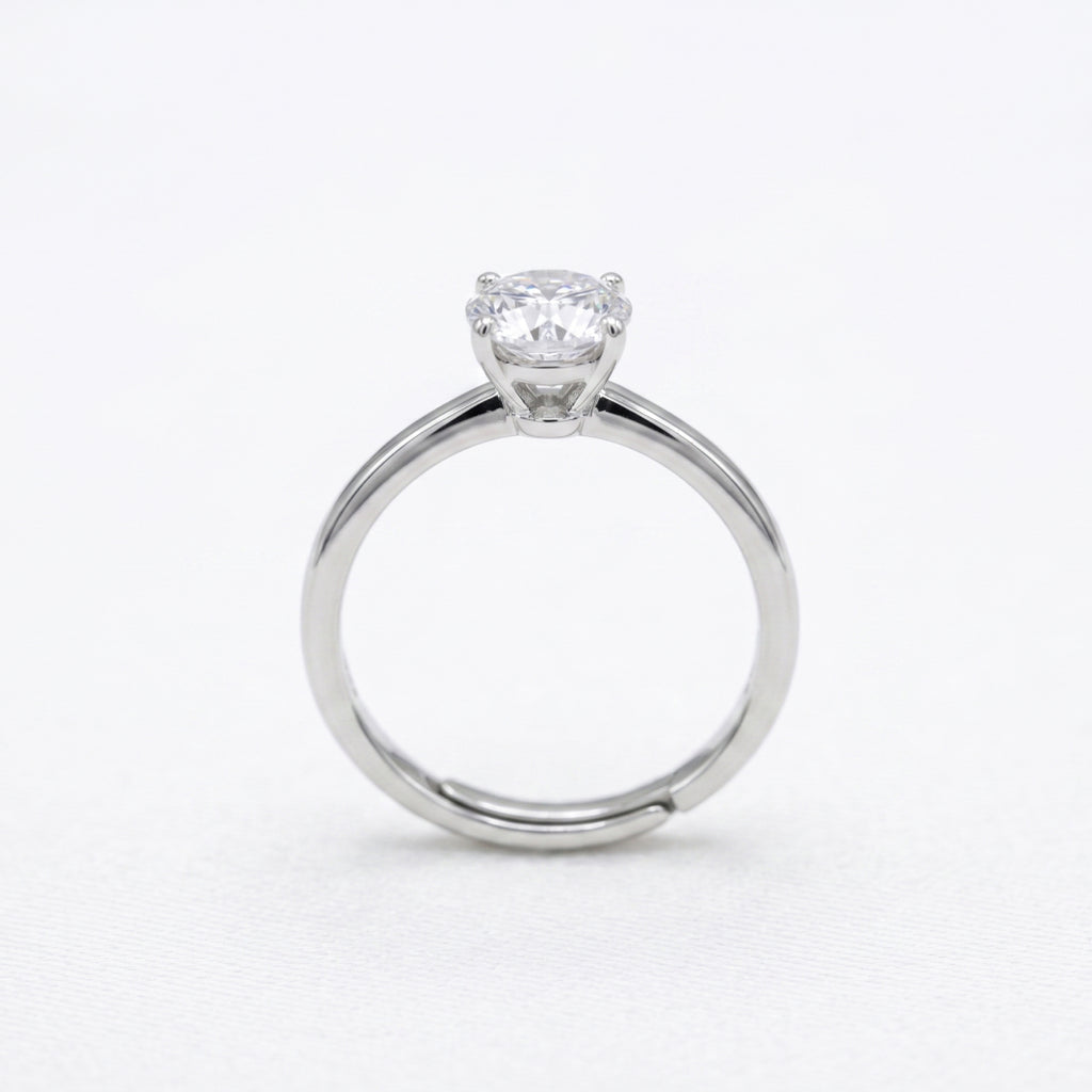 Classic Round Solitaire Ring 925 Silver