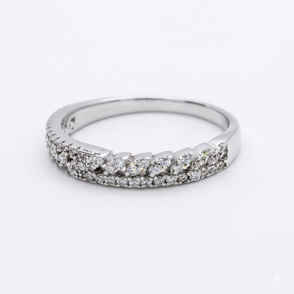Spotlight Stacker â€“ 925 Silver PavÃ© Band
