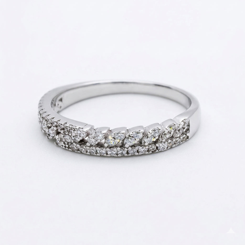 Spotlight Stacker â€“ 925 Silver PavÃ© Band