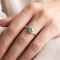 Teal Blue Stone Bypass Ring 925 Silver