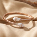 Rose Gold White Spike Cone Cuff Bracelet