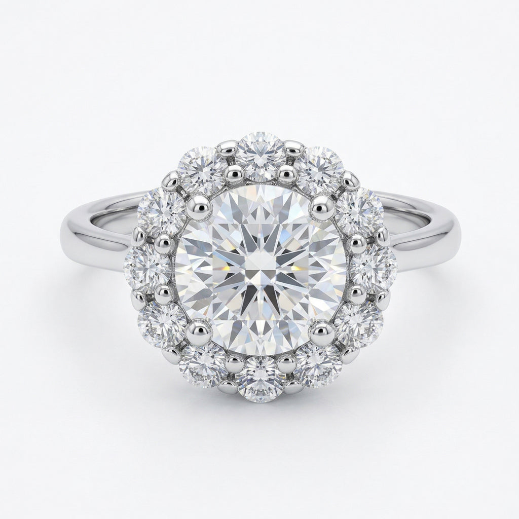 Floral Crown Stone Ring 925 Silver Large