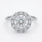 Floral Crown Stone Ring 925 Silver Large