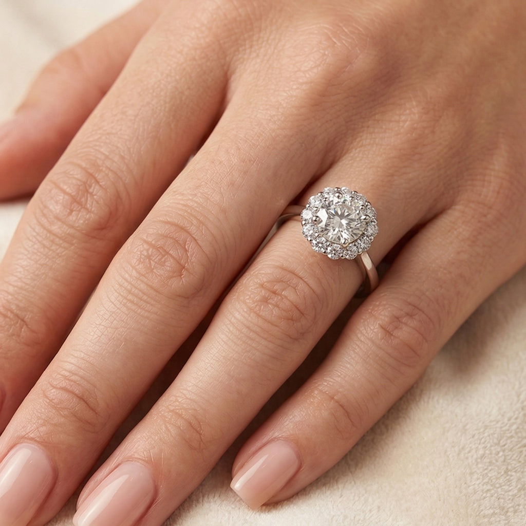 Floral Crown Stone Ring 925 Silver Large