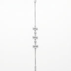 Silver Pear Cross Charm Box Chain Bracelet