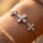 Silver Pear Cross Charm Box Chain Bracelet