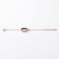 Rose Gold Black Enamel Oval Link Chain Bracelet