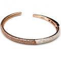 Rose Gold Pave Mother of Pearl Half Cuff