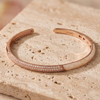 Rose Gold Pave Mother of Pearl Half Cuff